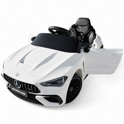 Carro Elétrico para Criança Mercedes CLE53 Branco 12v c/ RODAS DE BORRACHA & ASSENTO EM PELE