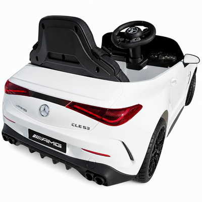 Carro Elétrico para Criança Mercedes CLE53 Branco 12v c/ RODAS DE BORRACHA & ASSENTO EM PELE