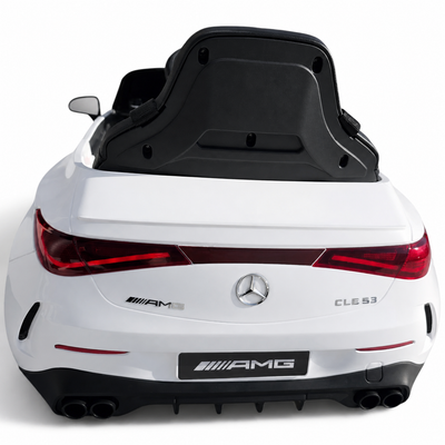 Carro Elétrico para Criança Mercedes CLE53 Branco 12v c/ RODAS DE BORRACHA & ASSENTO EM PELE
