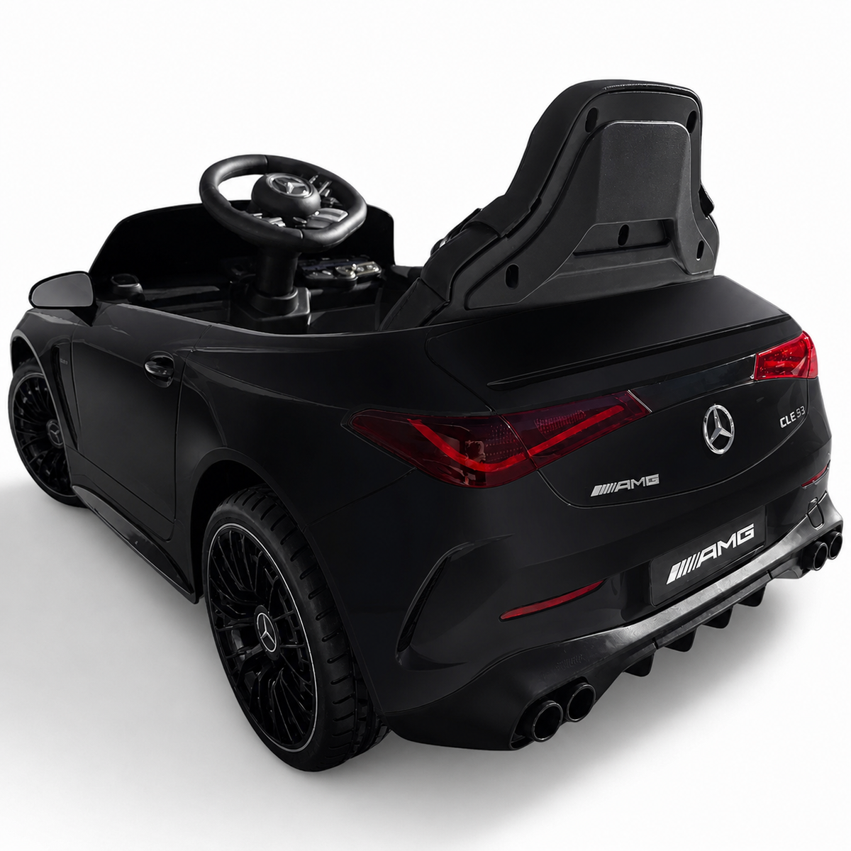 Carro Elétrico para Criança Mercedes CLE53 Preto 12v c/ RODAS DE BORRACHA & ASSENTO EM PELE