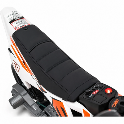 Mota Elétrica para Criança estilo CROSS 12v Laranja c/ RODAS DE BORRACHA & ASSENTO EM PELE