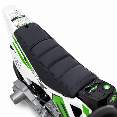 Mota Elétrica para Criança estilo CROSS 12v Verde c/ RODAS DE BORRACHA & ASSENTO EM PELE