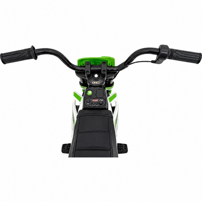 Mota Elétrica para Criança estilo CROSS 12v Verde c/ RODAS DE BORRACHA & ASSENTO EM PELE