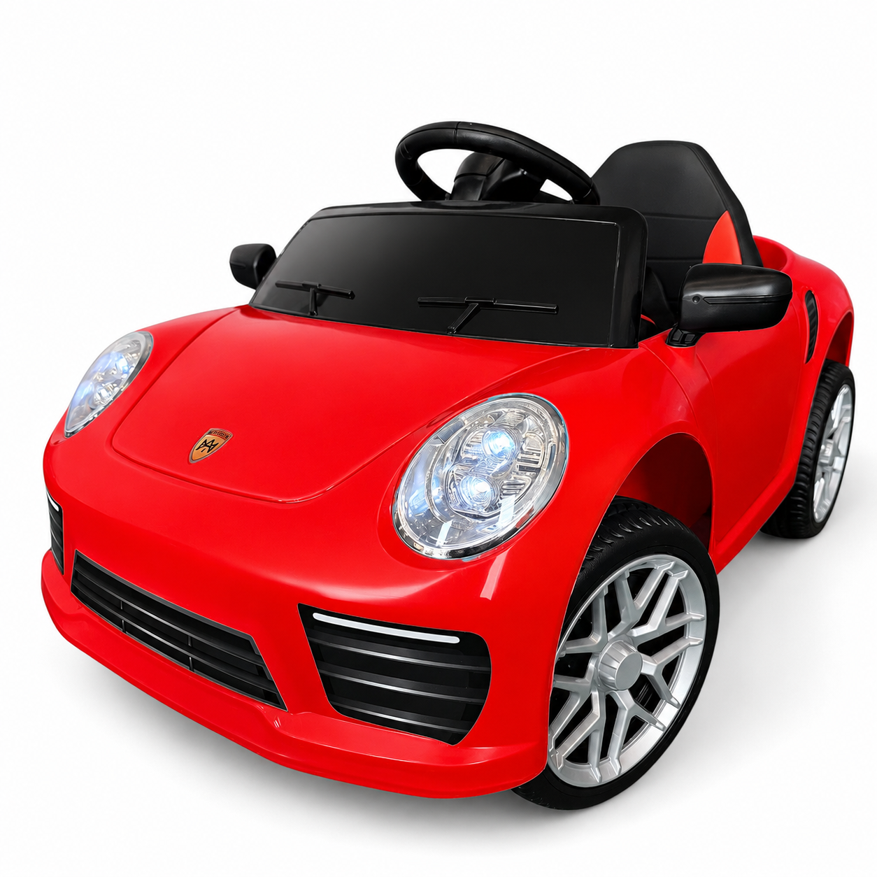 Carro Elétrico para Criança FUNDRIVE 12v Vermelho c/ RODAS DE BORRACHA & ASSENTO EM PELE