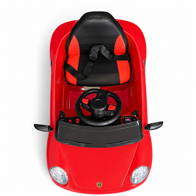 Carro Elétrico para Criança FUNDRIVE 12v Vermelho c/ RODAS DE BORRACHA & ASSENTO EM PELE