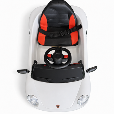 Carro Elétrico para Criança FUNDRIVE 12v Branco c/ RODAS DE BORRACHA & ASSENTO EM PELE