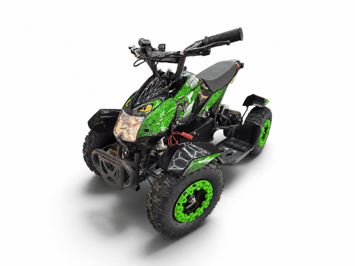 Mota Elétrica para Criança QUAD COBRA 800W 36v Verde c/ TRAVÕES DE DISCO, SUSPENSÃO & MARCHA-ATRÁS