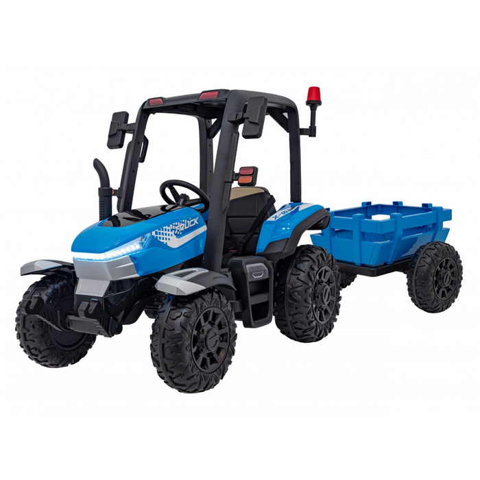 Trator Elétrico 24V com Atrelado para Criança Azul