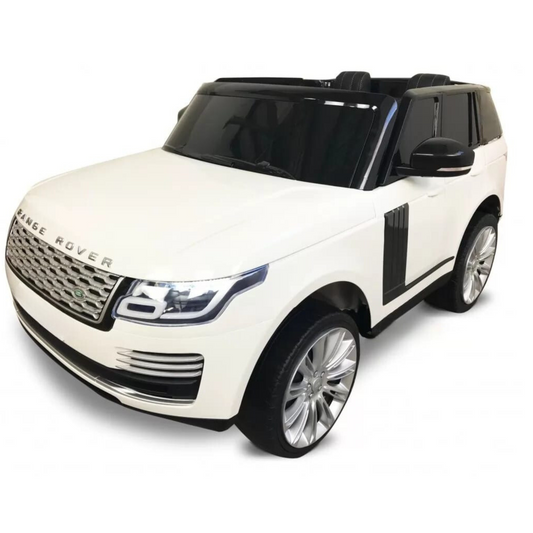 Carro Elétrico para Criança LAND ROVER VOGUE 4X4 2x12v Branco 2 Lugares c/ RODAS DE BORRACHA & ASSENTO EM PELE