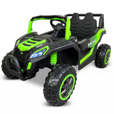 Carro Elétrico para Criança BEACH BUGGY 4x4 12v Verde c/ RODAS DE BORRACHA & ASSENTO EM PELE