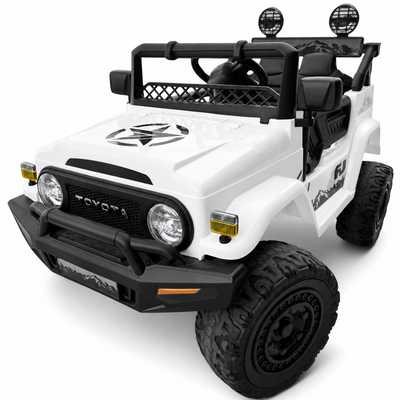Carro Elétrico para Criança TOYOTA FJ CRUISER 12v BATERIA DE LITIO 4X4 Branco c/ RODAS DE BORRACHA & ASSENTO EM PELE