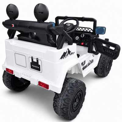 Carro Elétrico para Criança TOYOTA FJ CRUISER 12v BATERIA DE LITIO 4X4 Branco c/ RODAS DE BORRACHA & ASSENTO EM PELE