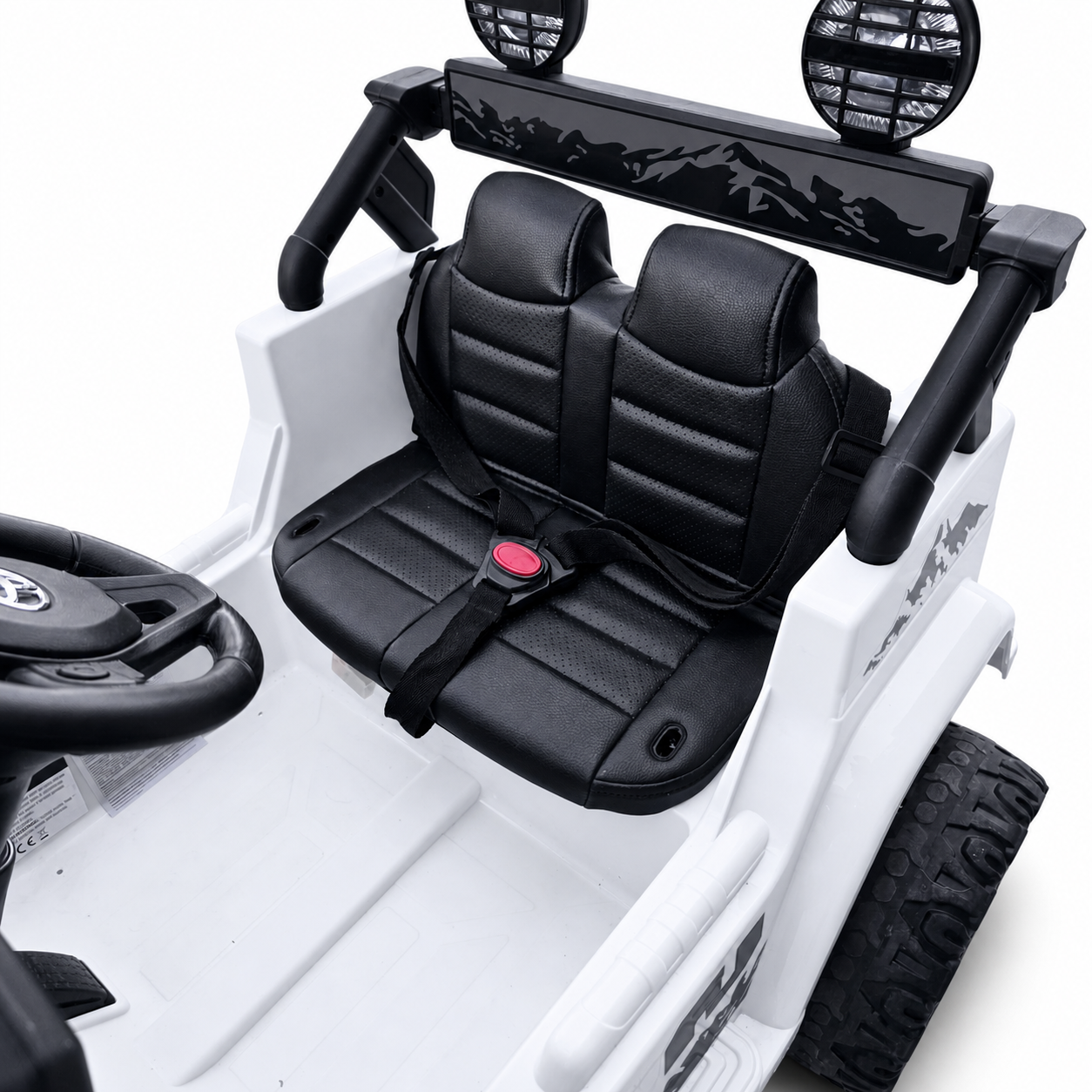 Carro Elétrico para Criança TOYOTA FJ CRUISER 12v BATERIA DE LITIO 4X4 Branco c/ RODAS DE BORRACHA & ASSENTO EM PELE