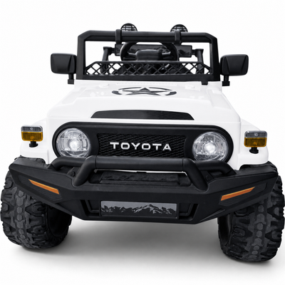 Carro Elétrico para Criança TOYOTA FJ CRUISER 12v BATERIA DE LITIO 4X4 Branco c/ RODAS DE BORRACHA & ASSENTO EM PELE