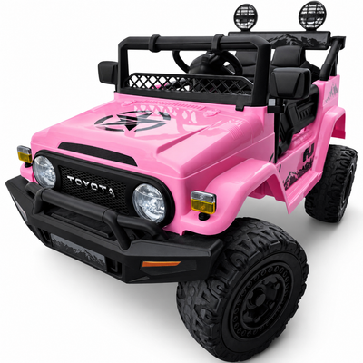 Carro Elétrico para Criança TOYOTA FJ CRUISER 12v BATERIA DE LITIO 4X4 Rosa c/ RODAS DE BORRACHA & ASSENTO EM PELE
