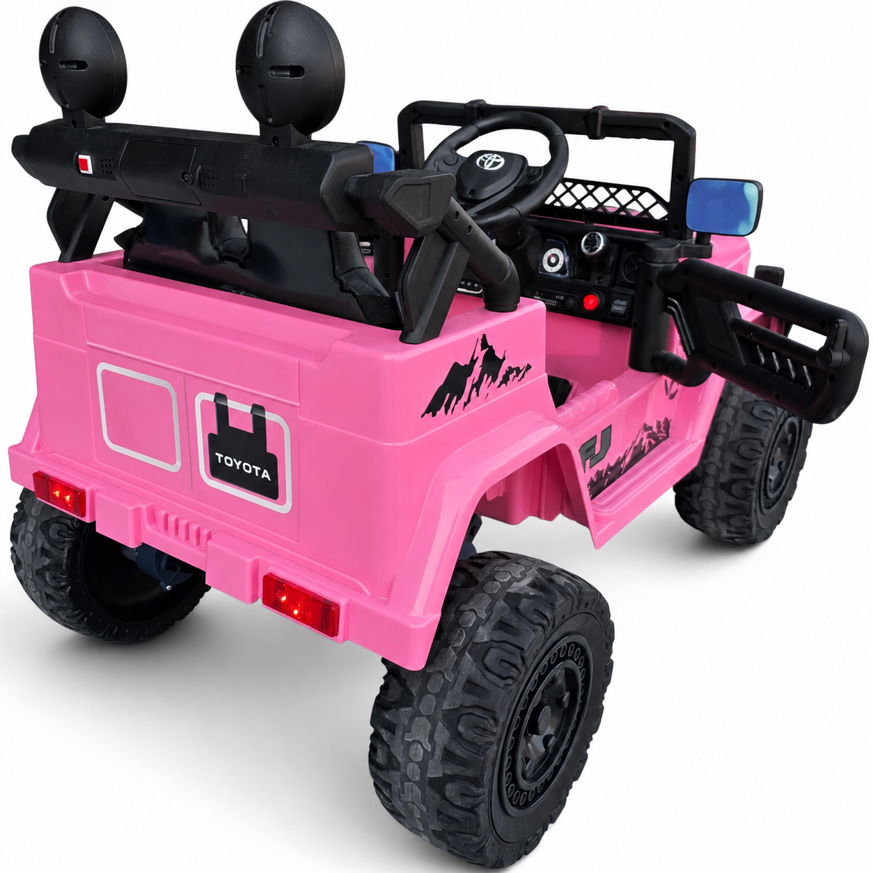 Carro Elétrico para Criança TOYOTA FJ CRUISER 12v BATERIA DE LITIO 4X4 Rosa c/ RODAS DE BORRACHA & ASSENTO EM PELE