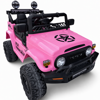 Carro Elétrico para Criança TOYOTA FJ CRUISER 12v BATERIA DE LITIO 4X4 Rosa c/ RODAS DE BORRACHA & ASSENTO EM PELE