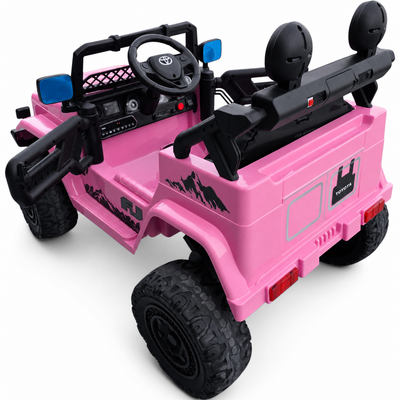 Carro Elétrico para Criança TOYOTA FJ CRUISER 12v BATERIA DE LITIO 4X4 Rosa c/ RODAS DE BORRACHA & ASSENTO EM PELE