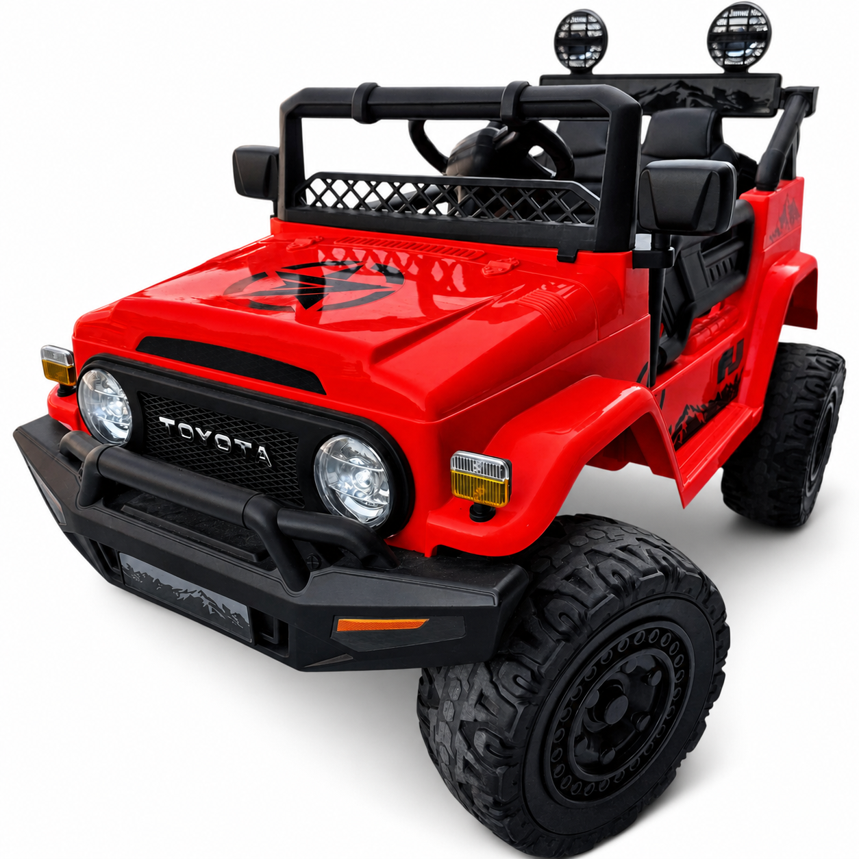 Carro Elétrico para Criança TOYOTA FJ CRUISER 12v BATERIA DE LITIO 4X4 Vermelho c/ RODAS DE BORRACHA & ASSENTO EM PELE