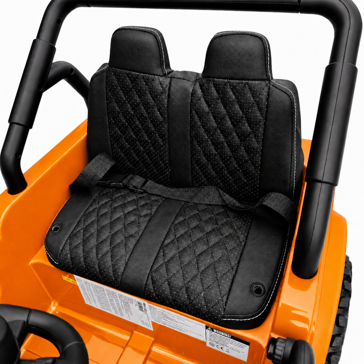 Carro Elétrico para Criança FJ LAND 24v Laranja c/ RODAS DE BORRACHA & ASSENTO EM PELE