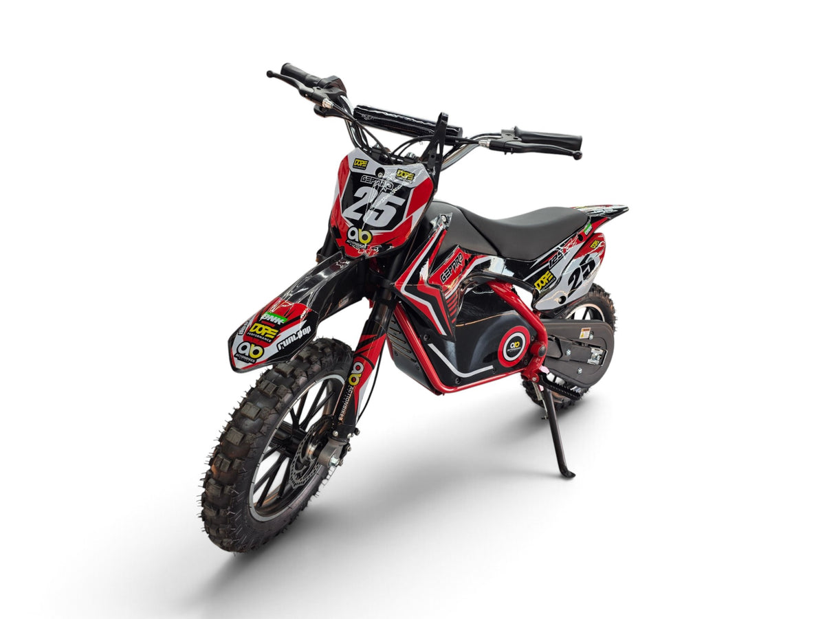 Mota Elétrica para Criança CROSS GEPARD 500W 36v Vermelha c/ TRAVÕES DE DISCO & SUSPENSÃO
