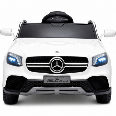 Carro Elétrico para Criança MERCEDES GLC coupê BATERIA DE LITIO 12v 4x4 Branco c/ RODAS DE BORRACHA & ASSENTO EM PELE