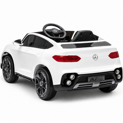 Carro Elétrico para Criança MERCEDES GLC coupê BATERIA DE LITIO 12v 4x4 Branco c/ RODAS DE BORRACHA & ASSENTO EM PELE