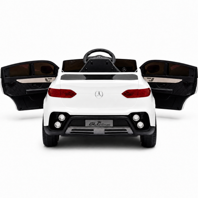 Carro Elétrico para Criança MERCEDES GLC coupê BATERIA DE LITIO 12v 4x4 Branco c/ RODAS DE BORRACHA & ASSENTO EM PELE