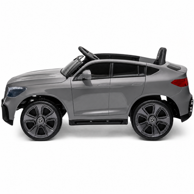 Carro Elétrico para Criança MERCEDES GLC coupê BATERIA DE LITIO 12v 4x4 Cinza c/ RODAS DE BORRACHA & ASSENTO EM PELE