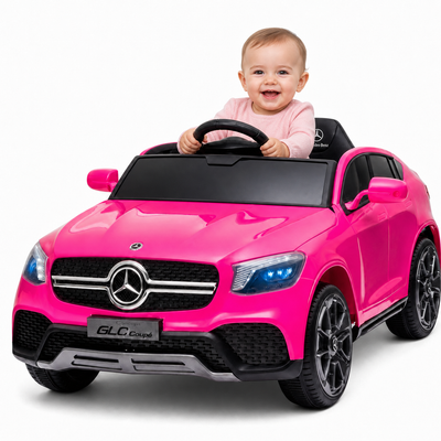 Carro Elétrico para Criança MERCEDES GLC coupê BATERIA DE LITIO 12v 4x4 Rosa c/ RODAS DE BORRACHA & ASSENTO EM PELE