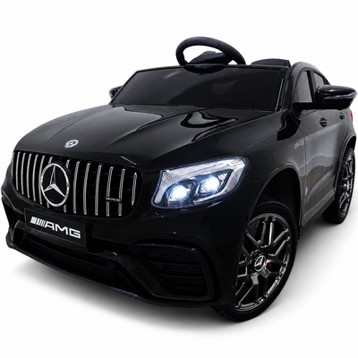Carro Elétrico para Criança MERCEDES GLC63S 4x4 12v Preto c/ RODAS DE BORRACHA & ASSENTO EM PELE