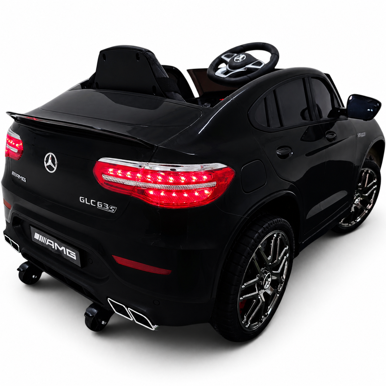 Carro Elétrico para Criança MERCEDES GLC63S 4x4 12v Preto c/ RODAS DE BORRACHA & ASSENTO EM PELE