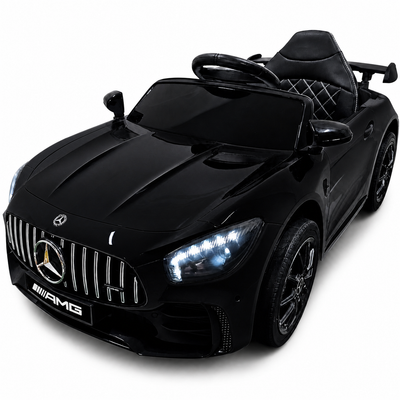 Carro Elétrico para Criança MERCEDES GTR MINI 12v BATERIA DE LITIO Preto c/ RODAS DE BORRACHA & ASSENTO EM PELE