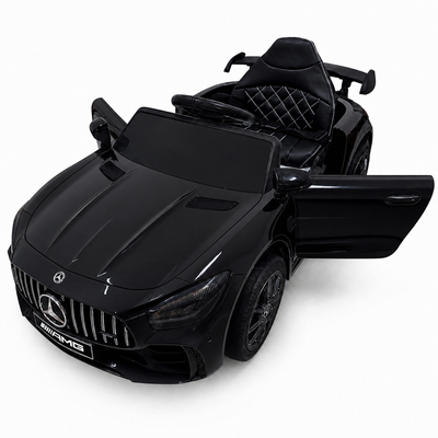 Carro Elétrico para Criança MERCEDES GTR MINI 12v BATERIA DE LITIO Preto c/ RODAS DE BORRACHA & ASSENTO EM PELE