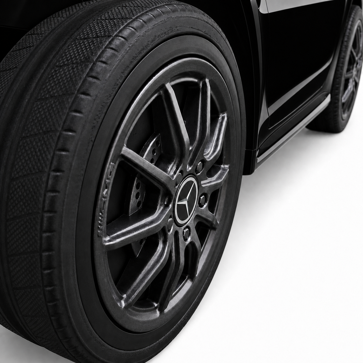 Carro Elétrico para Criança MERCEDES GTR MINI 12v BATERIA DE LITIO Preto c/ RODAS DE BORRACHA & ASSENTO EM PELE
