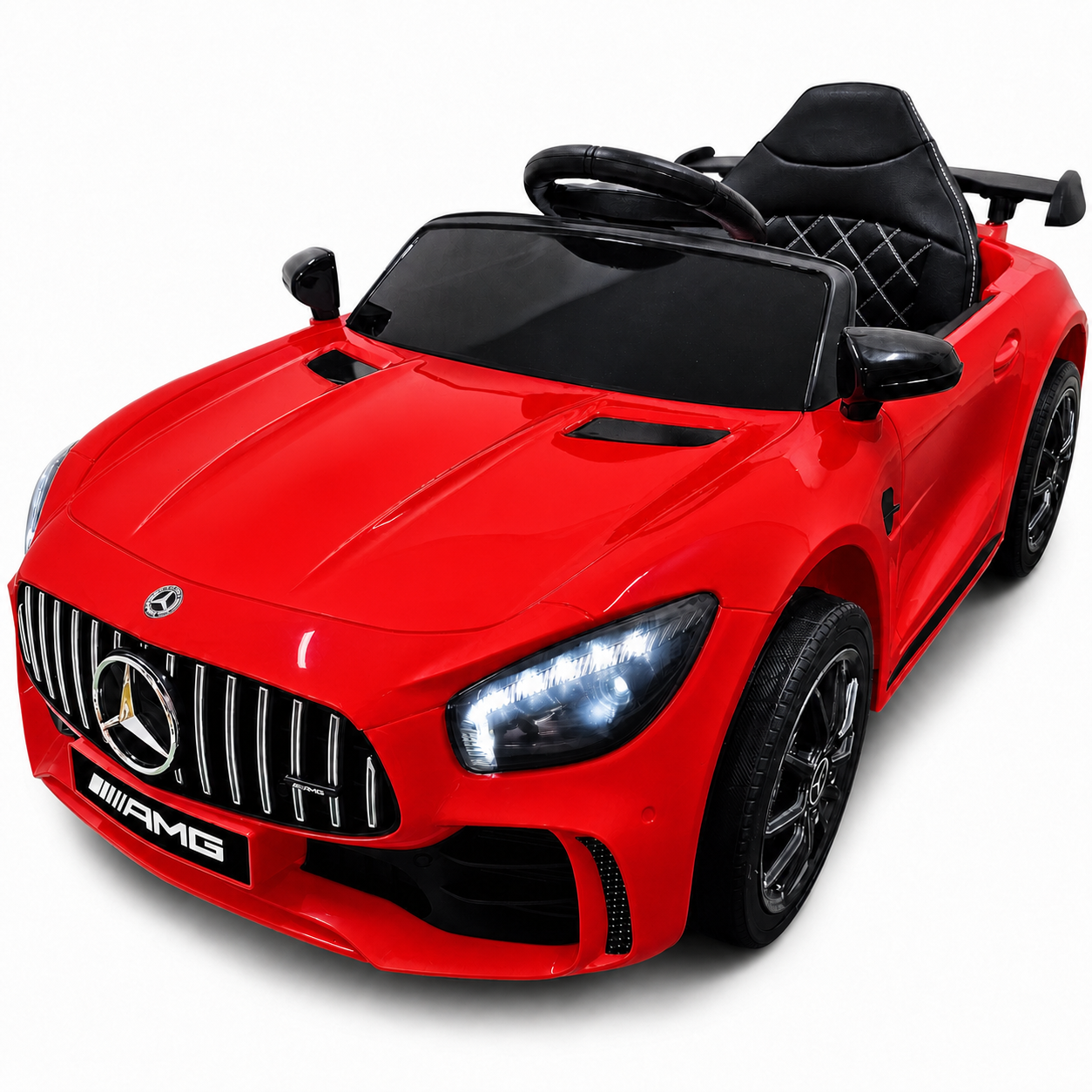 Carro Elétrico para Criança MERCEDES GTR MINI 12v BATERIA DE LITIO Vermelho c/ RODAS DE BORRACHA & ASSENTO EM PELE