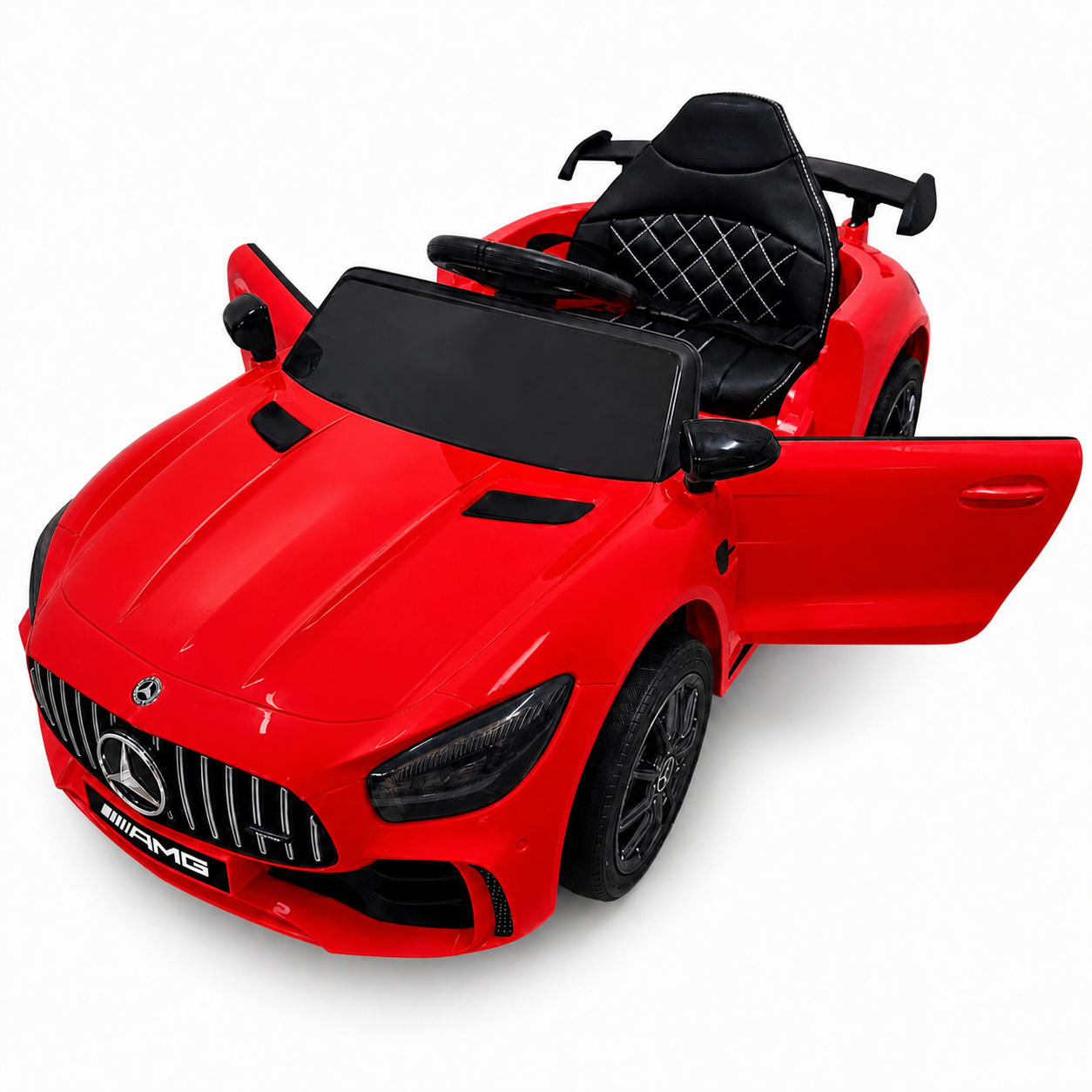 Carro Elétrico para Criança MERCEDES GTR MINI 12v BATERIA DE LITIO Vermelho c/ RODAS DE BORRACHA & ASSENTO EM PELE