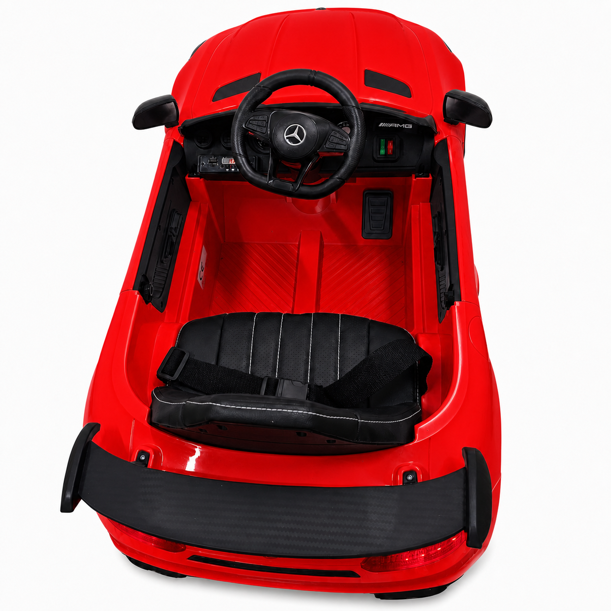 Carro Elétrico para Criança MERCEDES GTR MINI 12v BATERIA DE LITIO Vermelho c/ RODAS DE BORRACHA & ASSENTO EM PELE