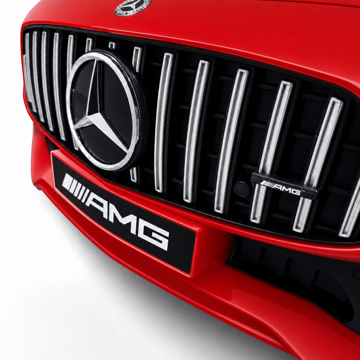 Carro Elétrico para Criança MERCEDES GTR MINI 12v BATERIA DE LITIO Vermelho c/ RODAS DE BORRACHA & ASSENTO EM PELE