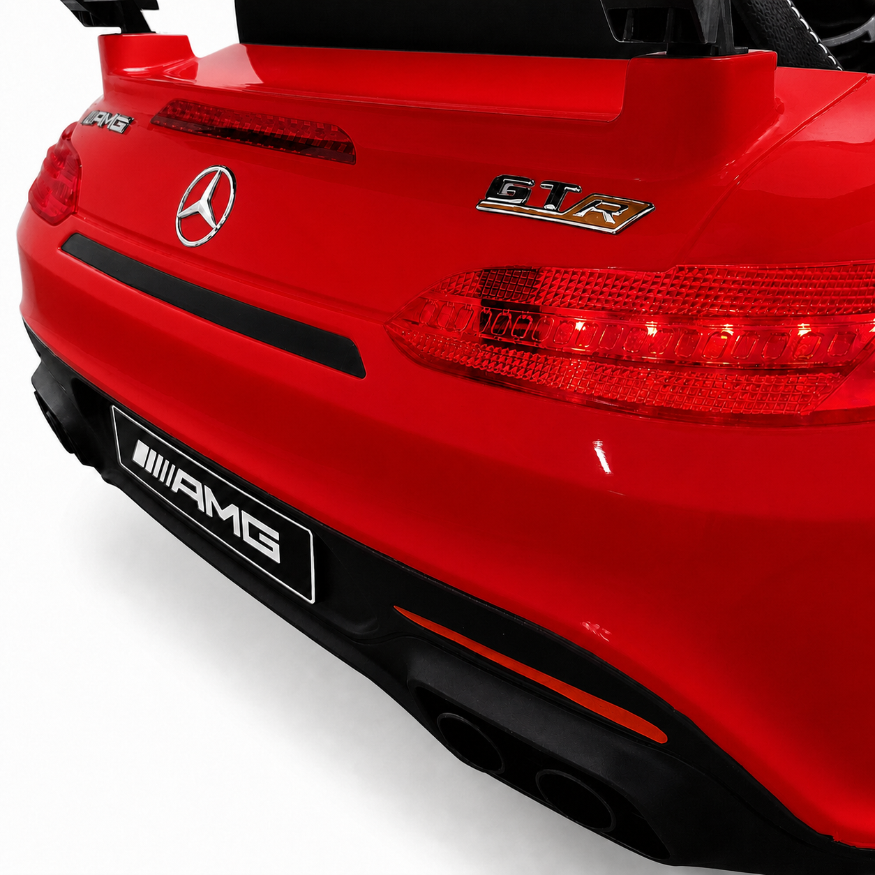 Carro Elétrico para Criança MERCEDES GTR MINI 12v BATERIA DE LITIO Vermelho c/ RODAS DE BORRACHA & ASSENTO EM PELE