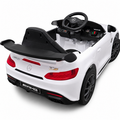 Carro Elétrico para Criança MERCEDES GTR MINI 12v BATERIA DE LITIO Branco c/ RODAS DE BORRACHA & ASSENTO EM PELE