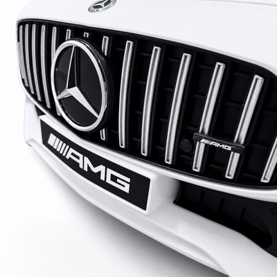 Carro Elétrico para Criança MERCEDES GTR MINI 12v BATERIA DE LITIO Branco c/ RODAS DE BORRACHA & ASSENTO EM PELE