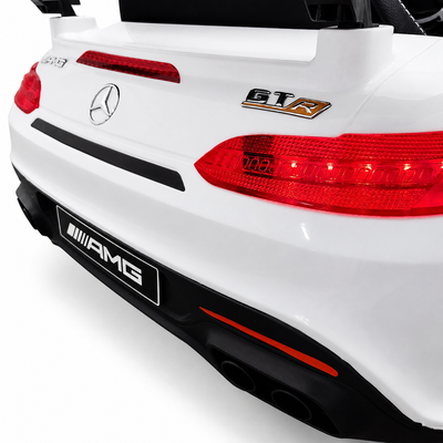 Carro Elétrico para Criança MERCEDES GTR MINI 12v BATERIA DE LITIO Branco c/ RODAS DE BORRACHA & ASSENTO EM PELE