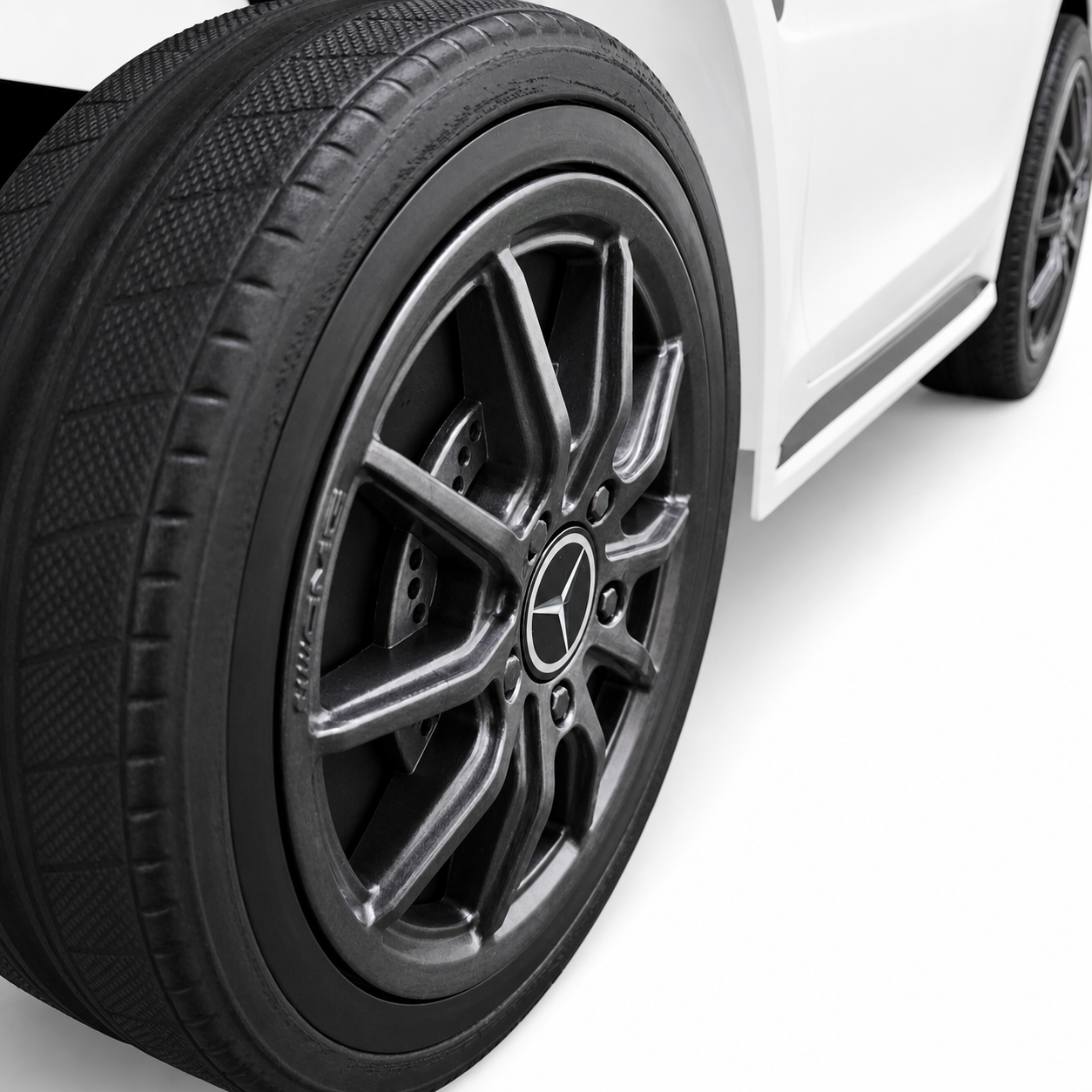 Carro Elétrico para Criança MERCEDES GTR MINI 12v BATERIA DE LITIO Branco c/ RODAS DE BORRACHA & ASSENTO EM PELE