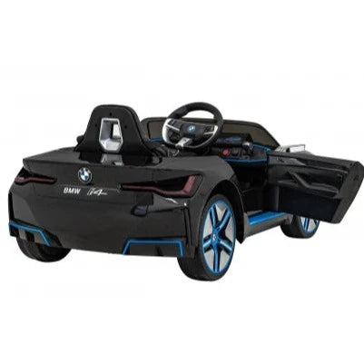 Carro Elétrico para Criança BMW I4 12v Preto c/ RODAS DE BORRACHA & ASSENTO EM PELE