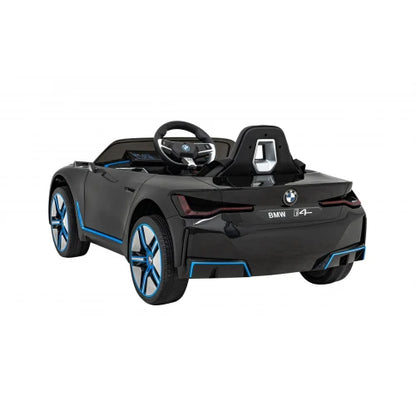 Carro Elétrico para Criança BMW I4 12v Preto c/ RODAS DE BORRACHA & ASSENTO EM PELE