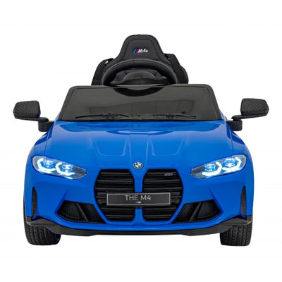 Carro Elétrico para Criança BMW M4 12v Azul BATERIA DE LITIO c/ RODAS DE BORRACHA & ASSENTO EM PELE