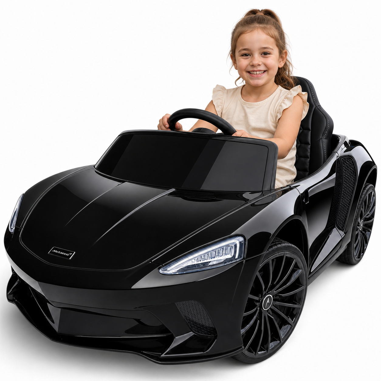 Carro Elétrico para Criança MCLAREN GT 12v Preto c/ RODAS DE BORRACHA & ASSENTO EM PELE