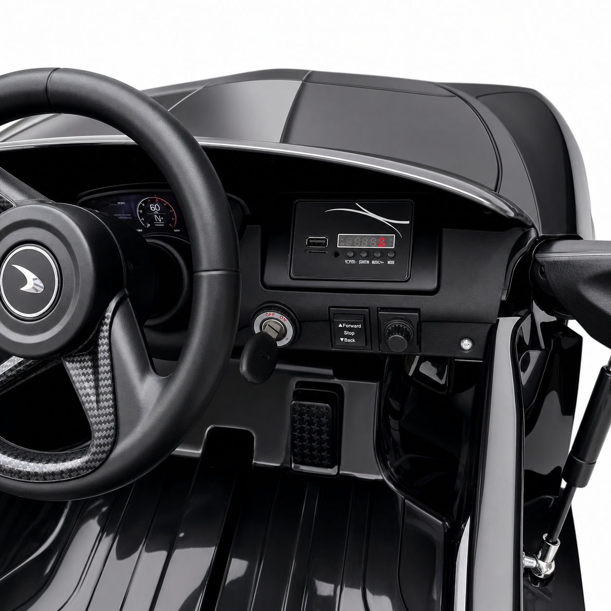 Carro Elétrico para Criança MCLAREN GT 12v Preto c/ RODAS DE BORRACHA & ASSENTO EM PELE