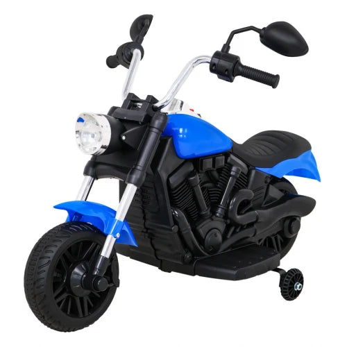 Mini CHOPPER Elétrica para Crianças 6v Azul c/ RODAS DE PLÁSTICO & ASSENTO DE PLÁSTICO